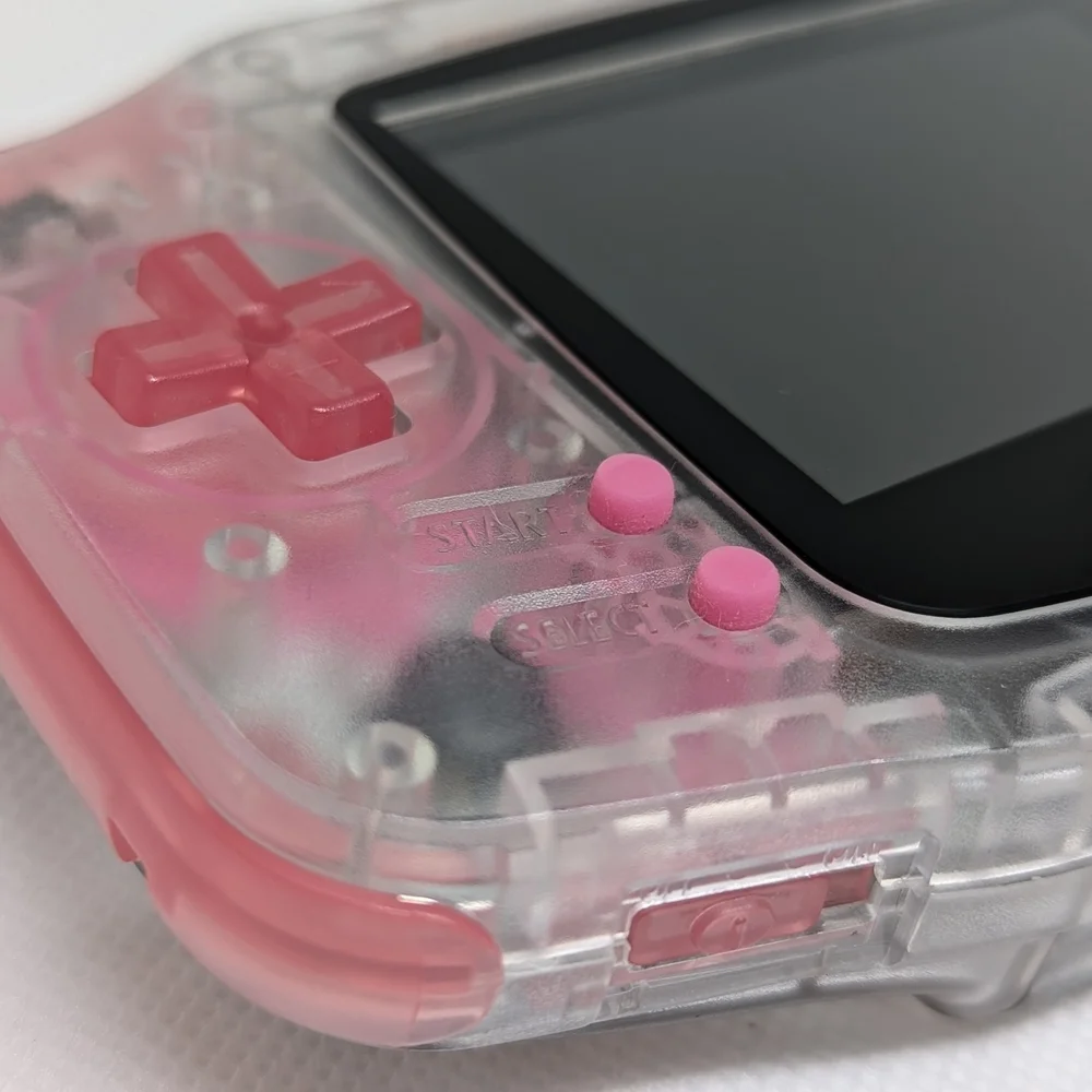 Game Boy Advance - Pink (Transparent/USB-C Charging) (LCD Screen) + (FLORA SKY)